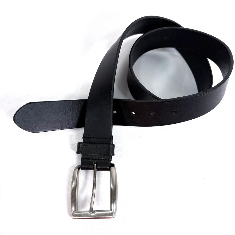 Malibu Cowboy Belt Black Genuine Leather Silver Buckle 38/95 4626